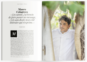 Double page d'ouverture sur Mauro Colagreco