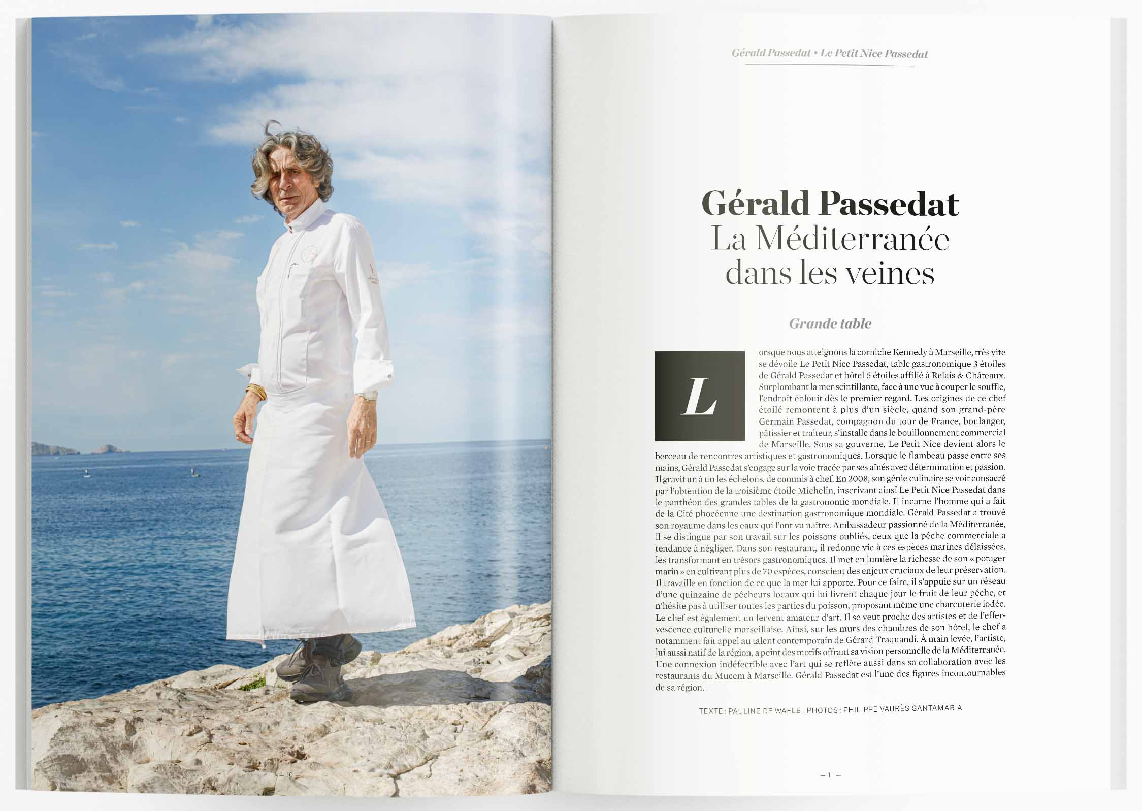 Double page d'ouverture avec Gérald Passedat