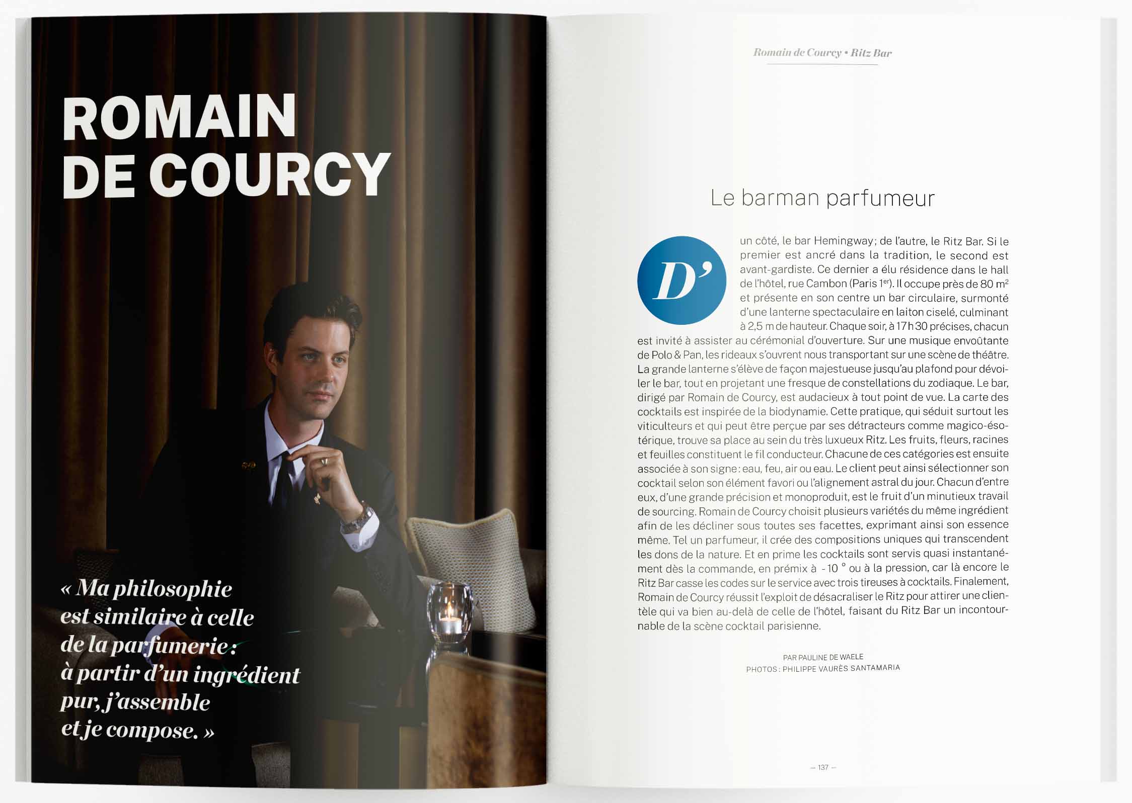 Double page d'ouverture avec Romain de Courcy